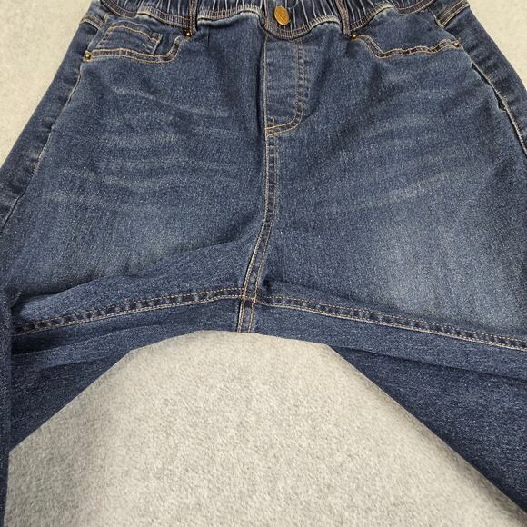 PRNIT HREOIS Jeans Womens Size Large Pull On 28" Elastic Waist - Picture 4 of 16